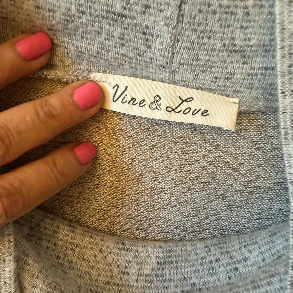 Vine & Love Gray Cowl Neck Sweater - Picture 2 of 6